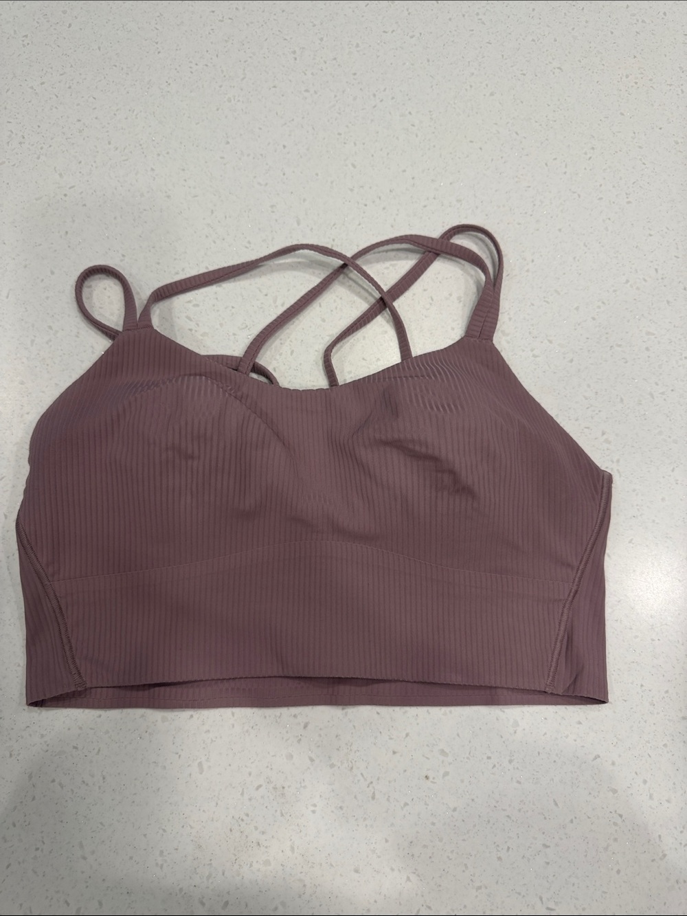 lululemon athletica mauve ribbed strappy sports bra